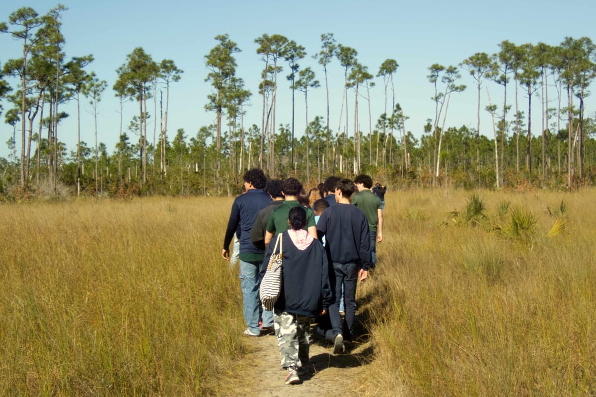 Getting into nature with a busload of teenagers